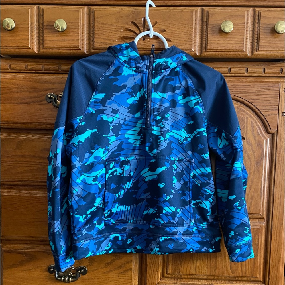 Athletic Works Kids Blue Camo quarter zip hoodie.  Boys Size L (10-12) Husky.